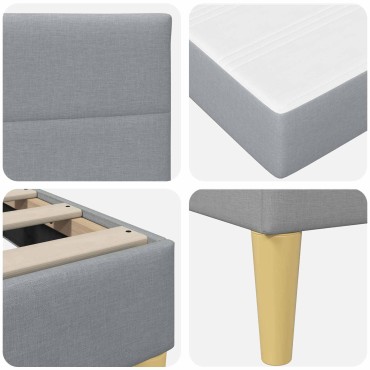 vidaXL Σκελετός Κρεβατιού Ανοιχτό γκρι 180 x 200 cm Πολυεστέρας