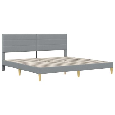 vidaXL Σκελετός Κρεβατιού Ανοιχτό γκρι 200 x 200 cm Πολυεστέρας