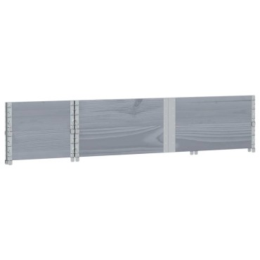 vidaXL Κολάρα Παλέτας 2 τεμ. Γκρι 150x50 εκ. από Μασίφ Ξύλο Πεύκου