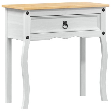 vidaXL Κονσόλα Λευκό 73x35x73cm Στερεά ξυλεία πεύκου 1 τεμ.