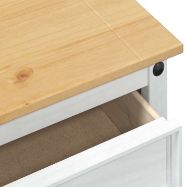 vidaXL Κονσόλα Λευκό 73x35x73cm Στερεά ξυλεία πεύκου 1 τεμ.
