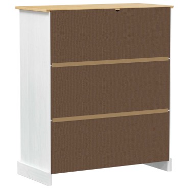 vidaXL Ντουλάπι κρασιού Λευκό 97x45x114cm Στερεά ξυλεία πεύκου 1 τεμ.