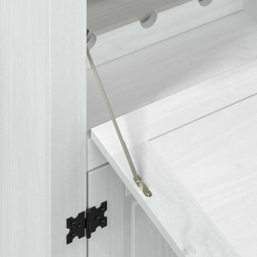 vidaXL Ντουλάπι κρασιού Λευκό 97x45x114cm Στερεά ξυλεία πεύκου 1 τεμ.