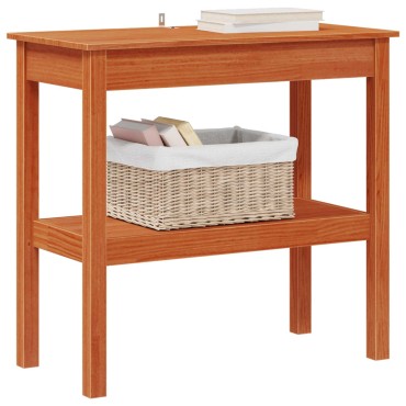 vidaXL Τραπέζι κονσόλας Κερωμένο Καφέ 80x40x75cm Στερεό πεύκο
