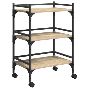 vidaXL Καρότσι Κουζίνας Δρύς Sonoma 50x35x75,5 εκ 1 τεμ.