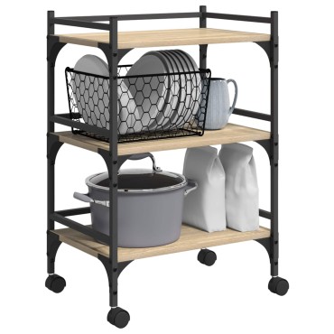 vidaXL Καρότσι Κουζίνας Δρύς Sonoma 50x35x75,5 εκ 1 τεμ.