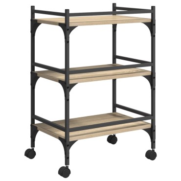 vidaXL Καρότσι Κουζίνας Δρύς Sonoma 50x35x75,5 εκ 1 τεμ.