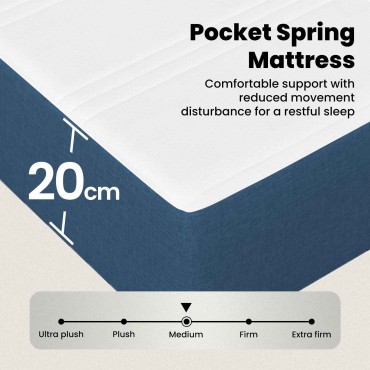 vidaXL Σκελετός Κρεβατιού Μπλε 100 x 200 cm Πολυεστέρας