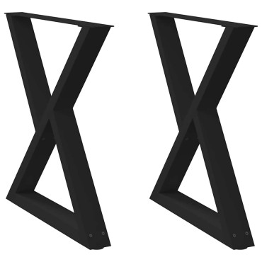 vidaXL Πόδια Τραπεζαρίας 2 τεμ. Μαύρο 80x(72-73,3)cm Ατσάλι