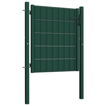 vidaXL Πόρτα Περίφραξης Πράσινη 100x81 εκ. από PVC και Ατσάλι