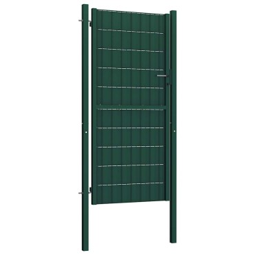vidaXL Πόρτα Περίφραξης Πράσινη 100x204 εκ. από PVC και Ατσάλι