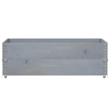 vidaXL Κολάρα Παλέτας 2 τεμ. Γκρι 120x80 εκ. από Μασίφ Ξύλο Πεύκου