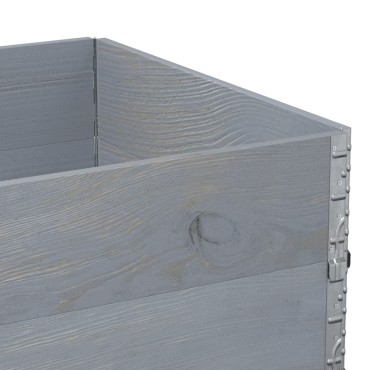 vidaXL Κολάρα Παλέτας 2 τεμ. Γκρι 120x80 εκ. από Μασίφ Ξύλο Πεύκου
