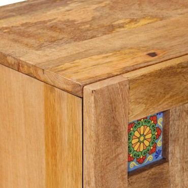 vidaXL Πλαϊνό γραφείο 60x33x75cm Στερεό ξύλο μάνγκο Φυσικό