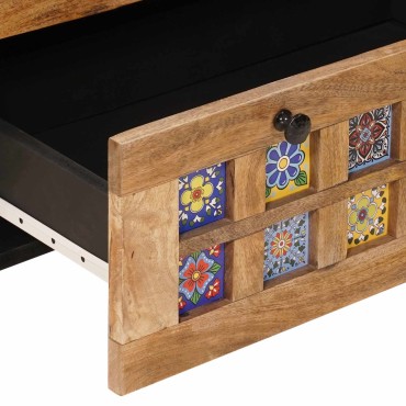 vidaXL Πλαϊνό γραφείο Φυσικό 60x33x75cm Στερεό ξύλο μάνγκο