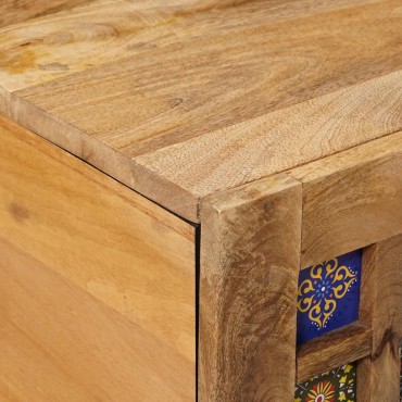 vidaXL Τραπεζάκι σαλονιού Φυσικό 80x50x40cm Στερεό ξύλο μάνγκο 1 τεμ.