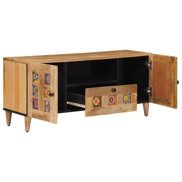 vidaXL Ντουλάπι TV Φυσικό 105x33,5x46cm Στερεό ξύλο μάνγκο 1 τεμ.