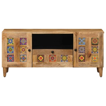 vidaXL Ντουλάπι TV Φυσικό 105x33,5x46cm Στερεό ξύλο μάνγκο 1 τεμ.