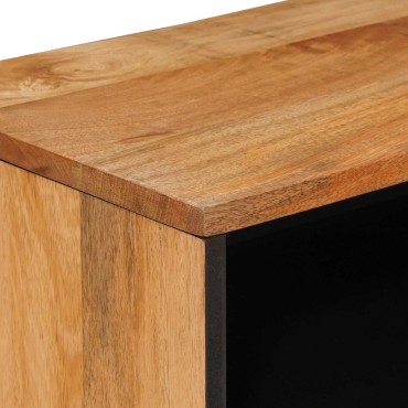 vidaXL Ντουλάπι TV με πόρτα Φυσικό 80x33x46cm Στερεό ξύλο μάνγκο 1 τεμ.