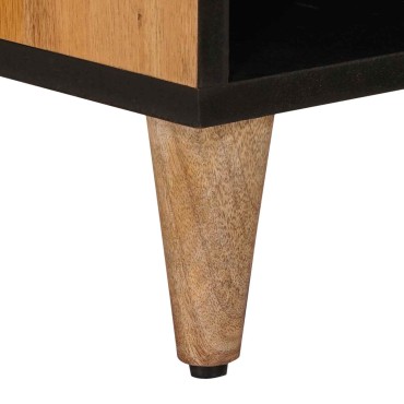 vidaXL Ντουλάπι TV με πόρτα Φυσικό 80x33x46cm Στερεό ξύλο μάνγκο 1 τεμ.