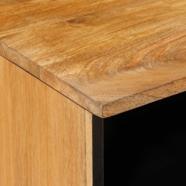 vidaXL Ντουλάπι TV με ράφι Φυσικό 100x33x46cm Στερεό ξύλο μάνγκο 1 τεμ.