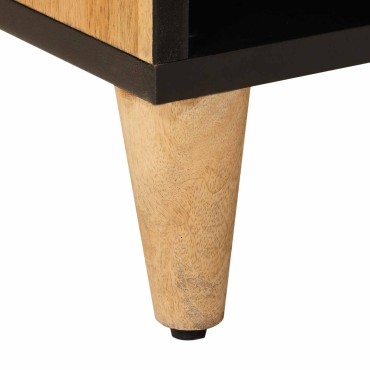 vidaXL Ντουλάπι TV με ράφι Φυσικό 100x33x46cm Στερεό ξύλο μάνγκο 1 τεμ.