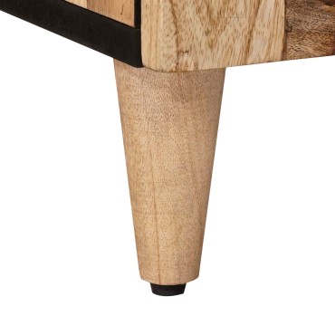 vidaXL Ντουλάπι Μπάνιου Φυσικό 38x33x58cm Στερεό ξύλο μάνγκο