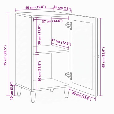 vidaXL Πλαϊνό γραφείο Φυσικό 40x33x75cm Στερεό ξύλο μάνγκο