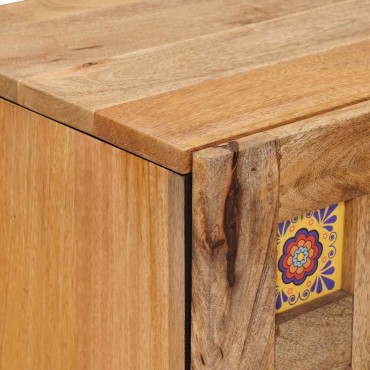 vidaXL Πλαϊνό γραφείο Φυσικό 40x33x75cm Στερεό ξύλο μάνγκο
