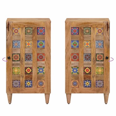 vidaXL Πλαϊνό γραφείο Φυσικό 40x33x75cm Στερεό ξύλο μάνγκο