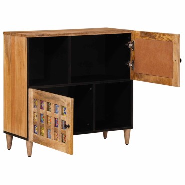 vidaXL Πλαϊνό γραφείο Φυσικό 80x33x75cm Στερεό ξύλο μάνγκο