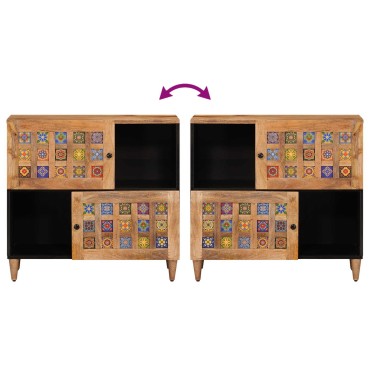 vidaXL Πλαϊνό γραφείο Φυσικό 80x33x75cm Στερεό ξύλο μάνγκο