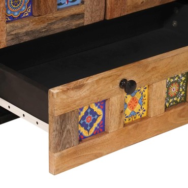 vidaXL Highboard Φυσικό 60x33,5x100cm Στερεό ξύλο μάνγκο