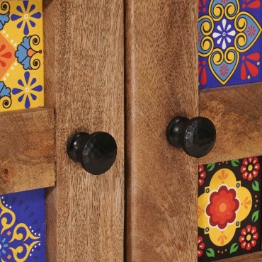 vidaXL Highboard Φυσικό 60x33,5x100cm Στερεό ξύλο μάνγκο