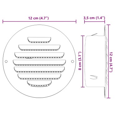 vidaXL Καπάκια Αερισμού 4 τεμ. Ασημί 80 mm Ανοξείδωτο ατσάλι