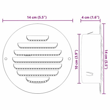 vidaXL Καπάκια Αερισμού 4 τεμ. Ασημί 100 mm Ανοξείδωτο ατσάλι