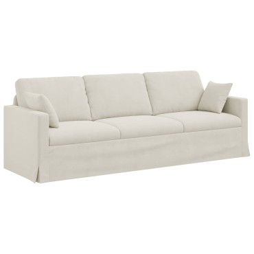 vidaXL Καναπές Κρεμ 228x78x80cm Βελούδο