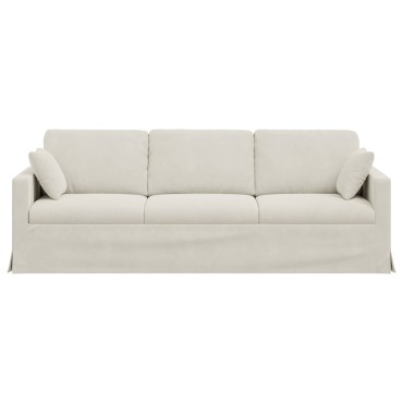 vidaXL Καναπές Κρεμ 228x78x80cm Βελούδο