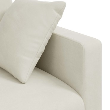vidaXL Καναπές Κρεμ 228x78x80cm Βελούδο