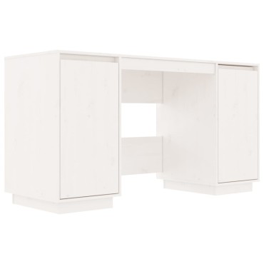 vidaXL Γραφείο Λευκό 140x50x75cm από Μασίφ Ξύλο Πεύκου 1 τεμ.