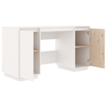 vidaXL Γραφείο Λευκό 140x50x75cm από Μασίφ Ξύλο Πεύκου 1 τεμ.