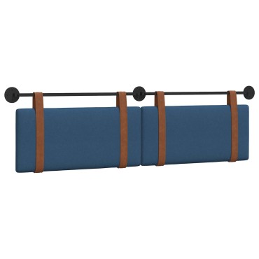 vidaXL Κρεμαστό Κεφαλάρι Επιτοίχιο Μπλε 190x55x5cm Αντίκα PU