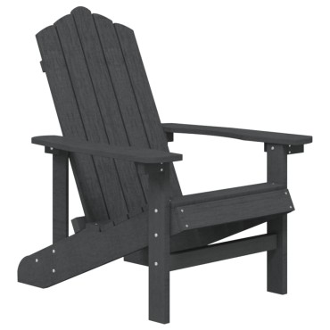 vidaXL Καρέκλα Κήπου Adirondack Ανθρακί από HDPE 73x83x92cm 1 τεμ.