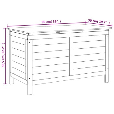 vidaXL Κουτί Μαξιλαριών Εξ. Χώρου 99x50x56,5cm από Μασίφ Ξύλο Ελάτης