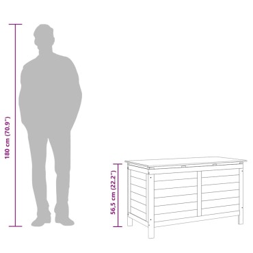 vidaXL Κουτί Μαξιλαριών Εξ. Χώρου 99x50x56,5cm από Μασίφ Ξύλο Ελάτης