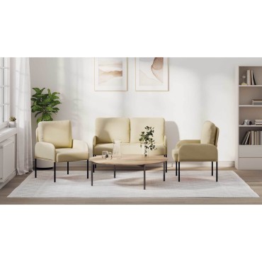 vidaXL Σετ Καναπέ 3 τεμ. Κρεμ Κόντρα πλακέ 115x56x80cm  Τριθέσιος
