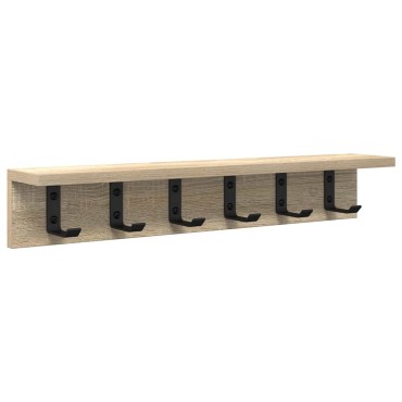 vidaXL Τοίχου Κρεμάστρα Επιτοίχιο Δρύς Sonoma 60x10,5x10,5 εκ