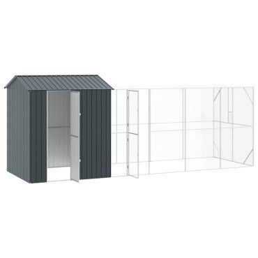 vidaXL Κλουβί Πουλιών Ανθρακί 621 x 208 x 247 εκ Επικαλυμμένος Χάλυβας