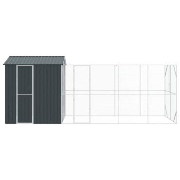 vidaXL Κλουβί Πουλιών Ανθρακί 621 x 208 x 247 εκ Επικαλυμμένος Χάλυβας