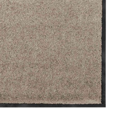 vidaXL Χαλάκι Εξώπορτας Μπεζ και Μαύρο 90 x 150 cm 100% Πολυαμίδιο